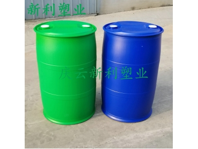 绿色220升塑料桶220KG双环塑料桶.