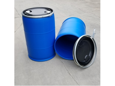 200L塑料桶200KG开口塑料桶直口200升塑料桶铁箍桶.